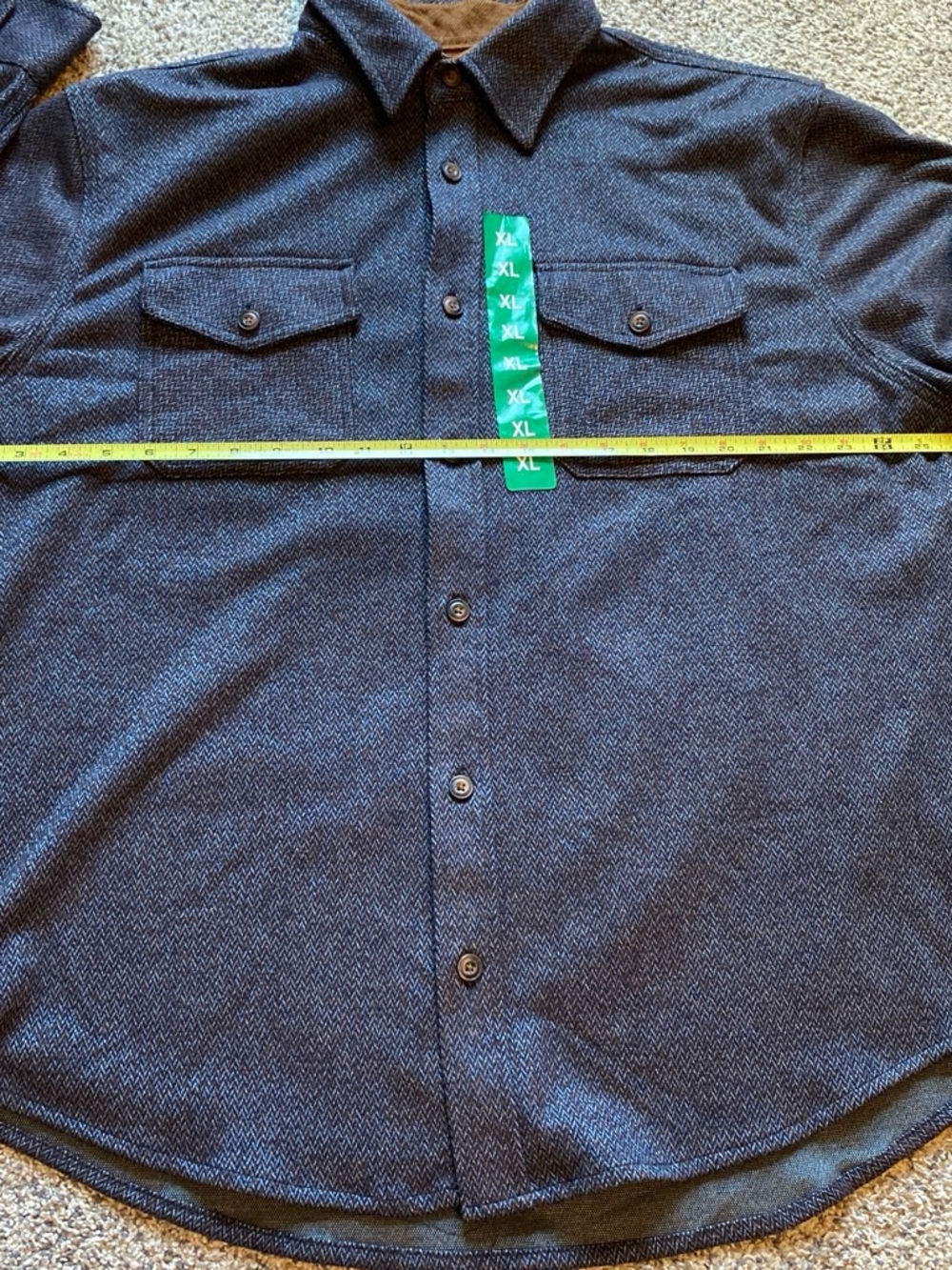 Jachs Men's Button-Down Shirt in Dark Navy Houndstooth design Size XL - Picture 5 of 8